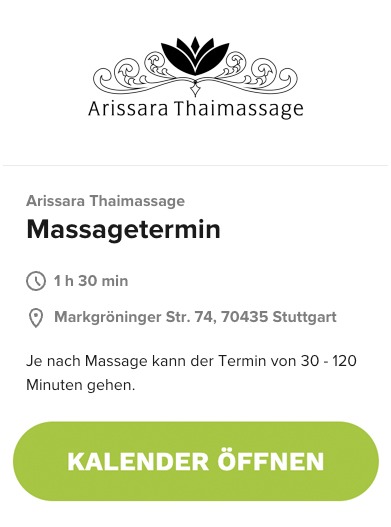 Arissara Thaimassage Kalender